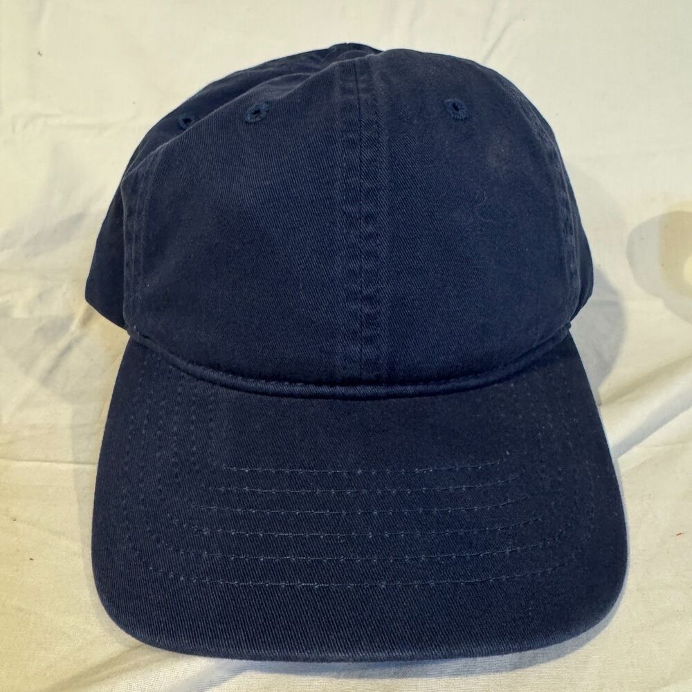 George Baseball Cap Blue Strapback OS Hat Adjustable Solid Cotton Solid Plain